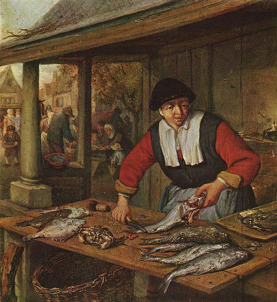 Adriaen van ostade Die Fischverkauferin Sweden oil painting art